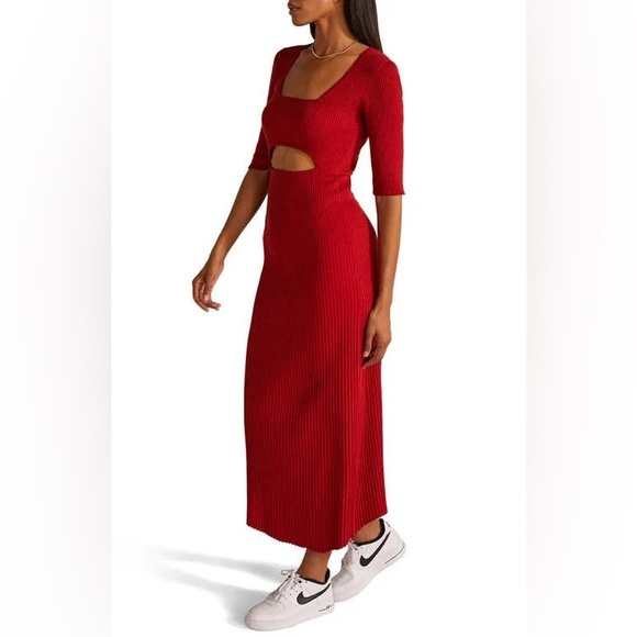 NWOT Favorite Daughter ‘The Crush Cutout Dress’ In Cherry Red Size Medium - Picture 3 of 14